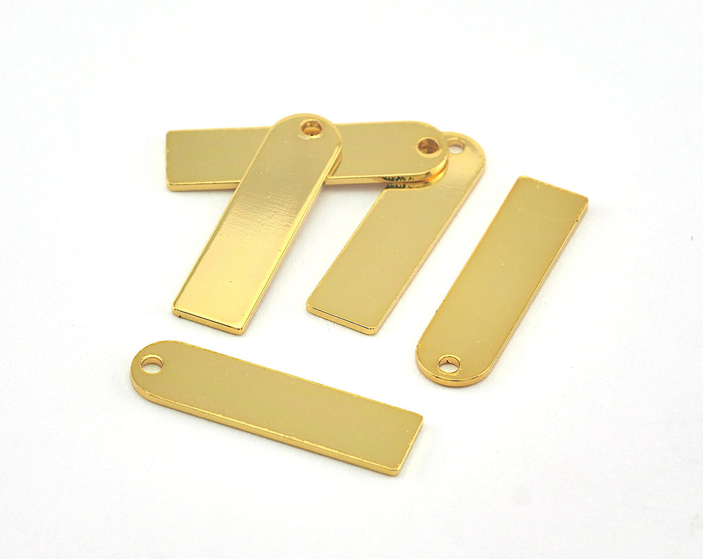 Semi circle Rectangle shape 23x6x0.8mm Gold Plated brass findings scs OZ2913-93