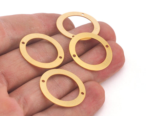 Matte gold plated brass 10 pcs 22mm (hole 16mm )circle ring findings connector bead 733