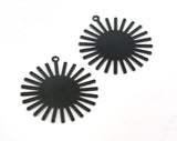 Sun Charms 33x30mm 1 hole black painted brass findings OZ3569-165