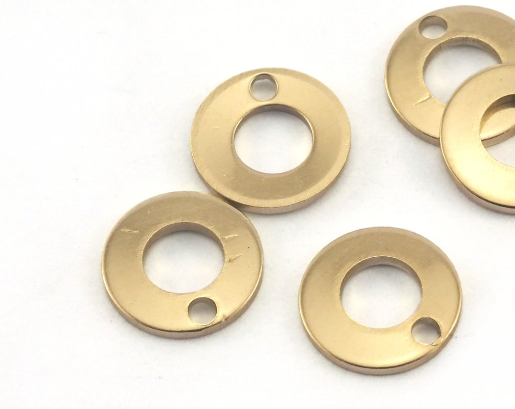 Middle Hole Round Disc 8mm 1 hole Raw Brass OZ3701-27