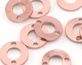 Middle Hole Round Disc, Heishi 8mm 2 hole Raw copper OZ3703-27