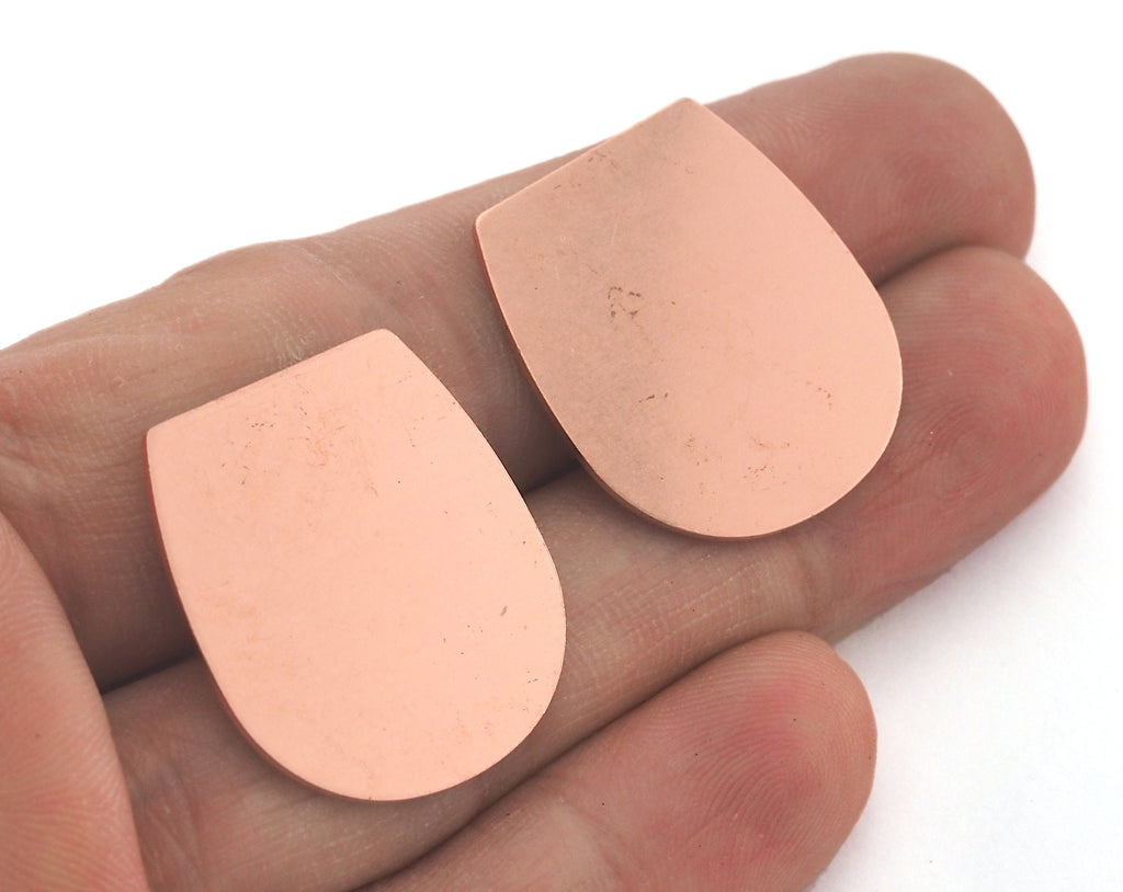Oblong Oval shape semi circle 25x22.5x0.8mm Without hole raw Copper findings scs oz3734-341