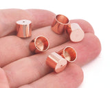 cord  tip ends 9x8mm (ID 8mm) 1,5mm 15G hole rose gold plated brass cone end caps 1672 ENC8