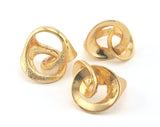 Circles Ring Shiny Gold Plated Brass Adjustable Ring (16.5mm 6US inner size) Oz3644