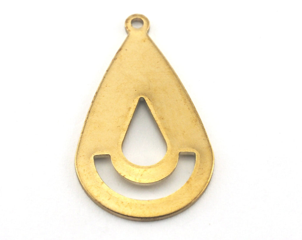 Drop Shape Tag Charms one hole 16x27.5mm (0.8mm) Raw brass charms findings earring OZ3768-152