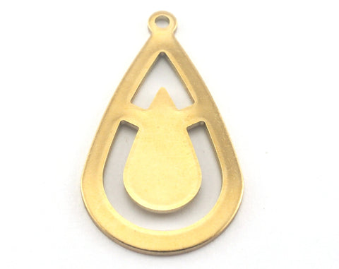 Drop Shape Tag Charms one hole 16x27.5mm (0.8mm) Raw brass charms findings earring OZ3770-143