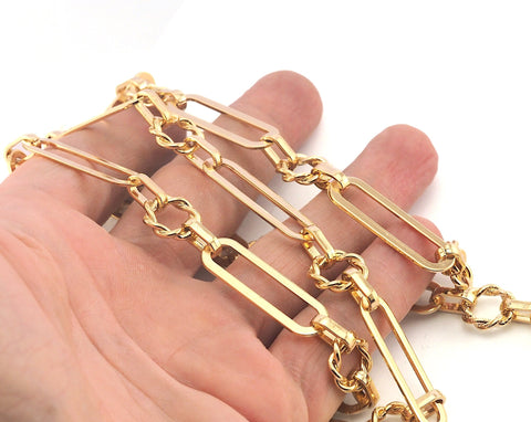 Link Fantasy Chain Gold Plated Alloy 9.5x32mm ring : 12mm OZ1356