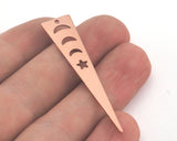 Long Triangle Raw Copper 50x11mm (0.8mm thickness) 1 hole charms blanks findings OZ3793-190