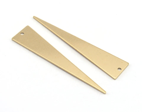 Long Triangle raw brass 50x11mm (0.8mm thickness) (optional holes) one hole charms blanks findings OZ3700-200