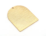 Brushed Semi Circle Rectangle 1 Hole Charms Gold Plated Brass 35x28mm 0.8mm thickness Findings  OZ3540-570