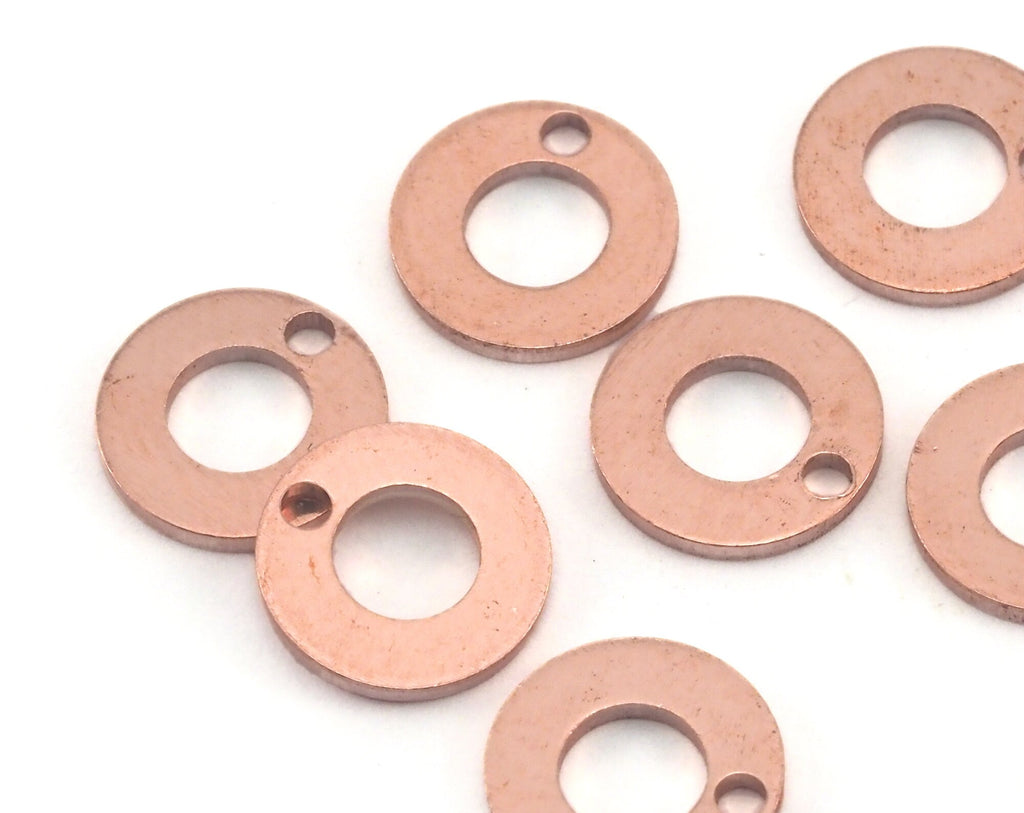 Middle Hole Round Disc 8mm 1 hole Raw copper OZ3701-27