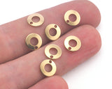 Middle Hole Round Disc 8mm 1 hole Raw Brass OZ3701-27