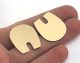 Magnet shape semi circle 25x22.5x0.8mm raw brass findings scs oz3706-320
