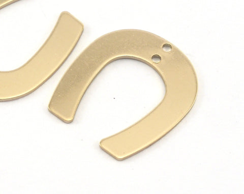 Magnet shape semi circle 25x22.5x0.8mm two hole raw brass findings scs oz3719-200