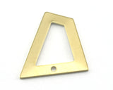 Trapezoid Rectangle 1 hole raw brass 23x21mm charms , findings (Optional Holes) R61-150
