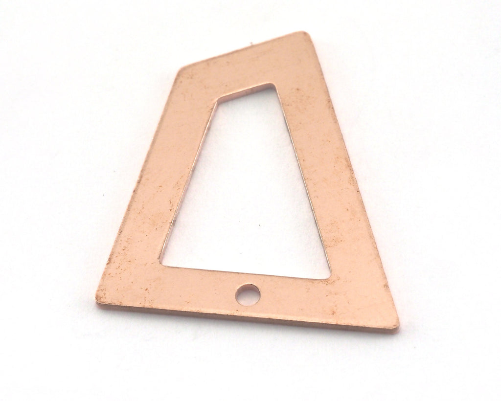 Trapezoid Rectangle 1 hole raw copper 23x21mm charms , findings (Optional Holes) R61-150