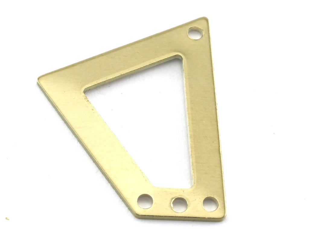 Trapezoid Rectangle 4 hole raw brass 23x21mm charms , findings (Optional Holes) R105-150
