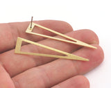 Long Triangle Brushed Earring Stud Posts (50x11mm) Raw Brass 3725