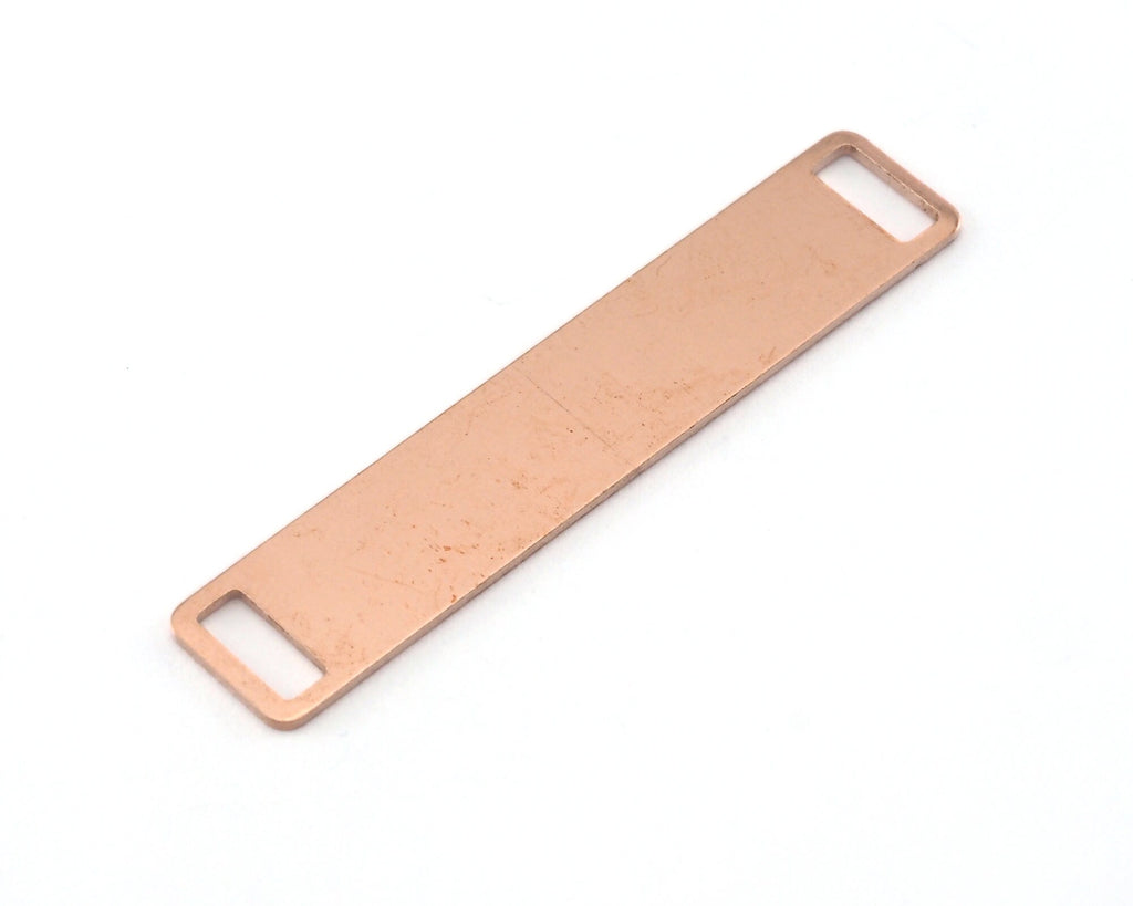 Rectangle Stamping Blank, Bar Necklace with Holes, Tag for Stamping, 2 hole raw copper 10x50mm OZ3816-320
