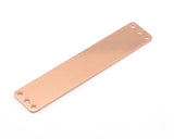 Rectangle Stamping Blank, Bar Necklace with Holes, Tag for Stamping, 6 hole raw copper 10x50mm OZ3817-320