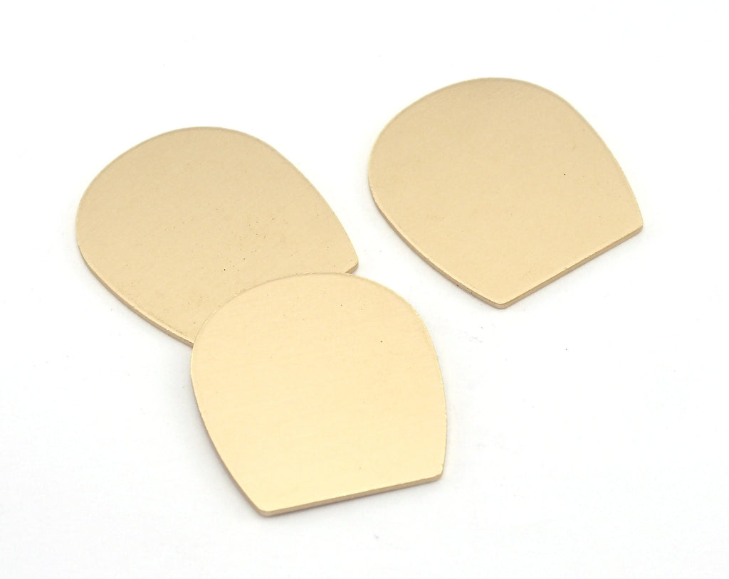 Oblong Oval shape semi circle 25x22.5x0.8mm without hole raw brass findings scs oz3734-330