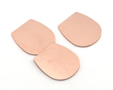 Oblong Oval shape semi circle 25x22.5x0.8mm Without hole raw Copper findings scs oz3734-341