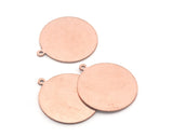 Round Disc with Loop 28x25mm Stamping blank tag shape Raw Copper OZ3600-350
