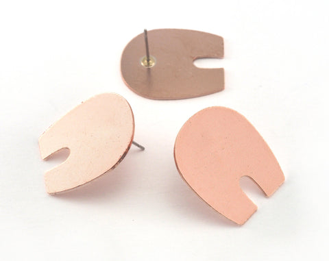 Magnet Earring Stud Posts Raw Copper 25x22mm 3754