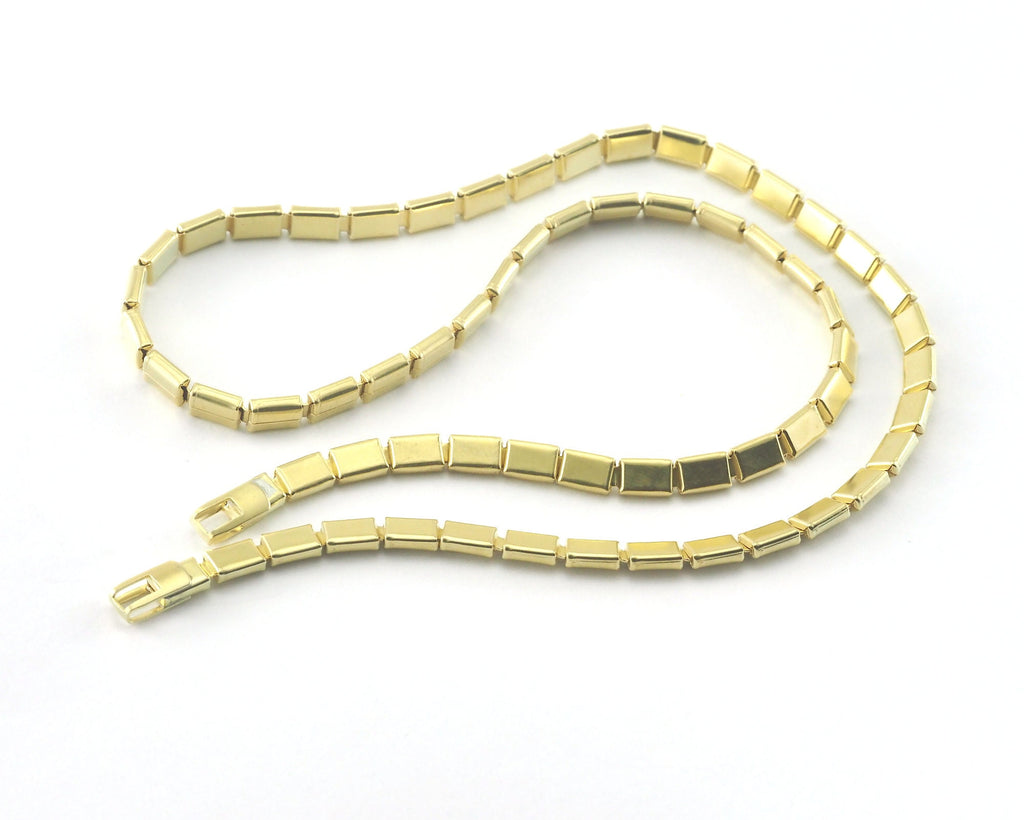 Bracelet Necklace for jewelry Box Chain with chain ends 40-45-50cm length Raw brass 4mm OZ3837