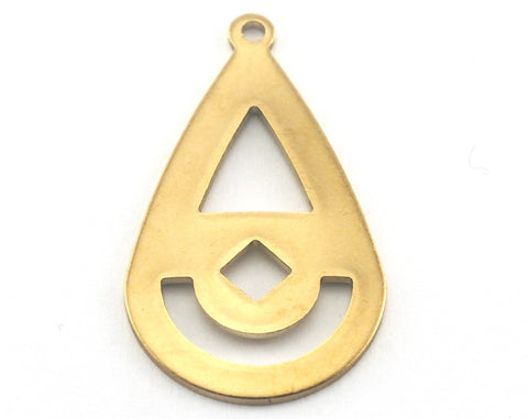 Drop Shape Tag Charms one hole 16x27.5mm (0.8mm) Raw brass charms findings earring OZ3764-142