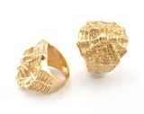 Spider Web Adjustable Ring Gold Plated brass (19mm 9US inner size) Oz3679