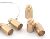4x9mm 3,5mm inner with loop 1.9mm raw brass cord  tip ends, raw brass ribbon end, raw brass ends cap, findings ENC3 1453