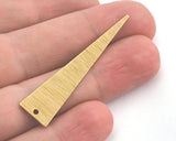 Brushed Long Triangle streaked raw brass 50x11mm (0.8mm thickness) 1 hole charms  findings OZ3787-200