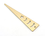 Long Triangle raw brass 50x11mm (0.8mm thickness) (optional holes) 1 hole charms blanks findings OZ3793-180