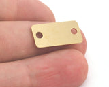Rectangle shape stamping blank 2 hole (2.5mm) (optional) 8x30x0.8mm (20 gauge) raw brass 3800-136