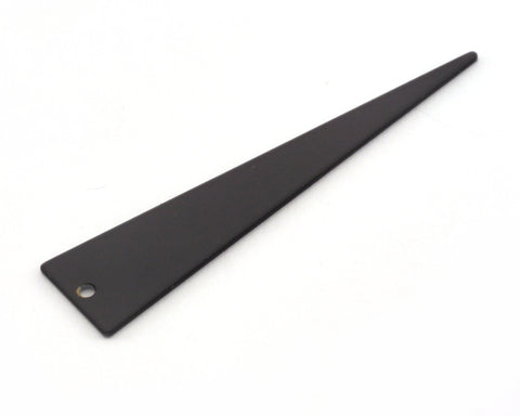 Long Triangle black painted brass 50x11mm (0.8mm thickness) one hole charms blanks findings OZ3700-200