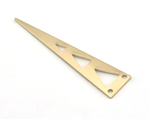 Long Triangle raw brass 50x11mm (0.8mm thickness) 2 hole charms blanks findings OZ3810-170