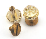 Anchor Nautical screw rivets, chicago screw / concho screw, (10mm Head) raw brass studs, 1/8" bolt CSC8 CSC5 CSC4 R73 - 2179