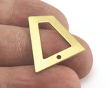 Trapezoid Rectangle 1 hole raw brass 23x21mm charms , findings (Optional Holes) R61-150