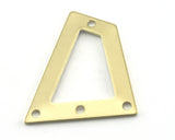Trapezoid Rectangle 4 hole raw brass 23x21mm charms , findings (Optional Holes) R108-150