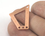 Trapezoid Rectangle 4 hole raw copper 23x21mm charms , findings (Optional Holes) R105-150