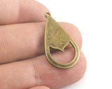 Drop Shape Tag Charms one hole 16x27.5mm (0.8mm) Antique Bronze Plated brass charms findings earring OZ3766-143