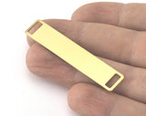 Rectangle Stamping Blank, Bar Necklace with Holes, Tag for Stamping, 2 hole raw brass 10x50mm OZ3816-320