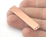 Rectangle Stamping Blank, Bar Necklace with Holes, Tag for Stamping, 6 hole raw copper 10x50mm OZ3817-320