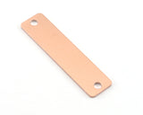 Rectangle Stamping Blank, Bar Necklace with Holes, Tag for Stamping, 2 hole raw copper 10x40mm OZ3823-255