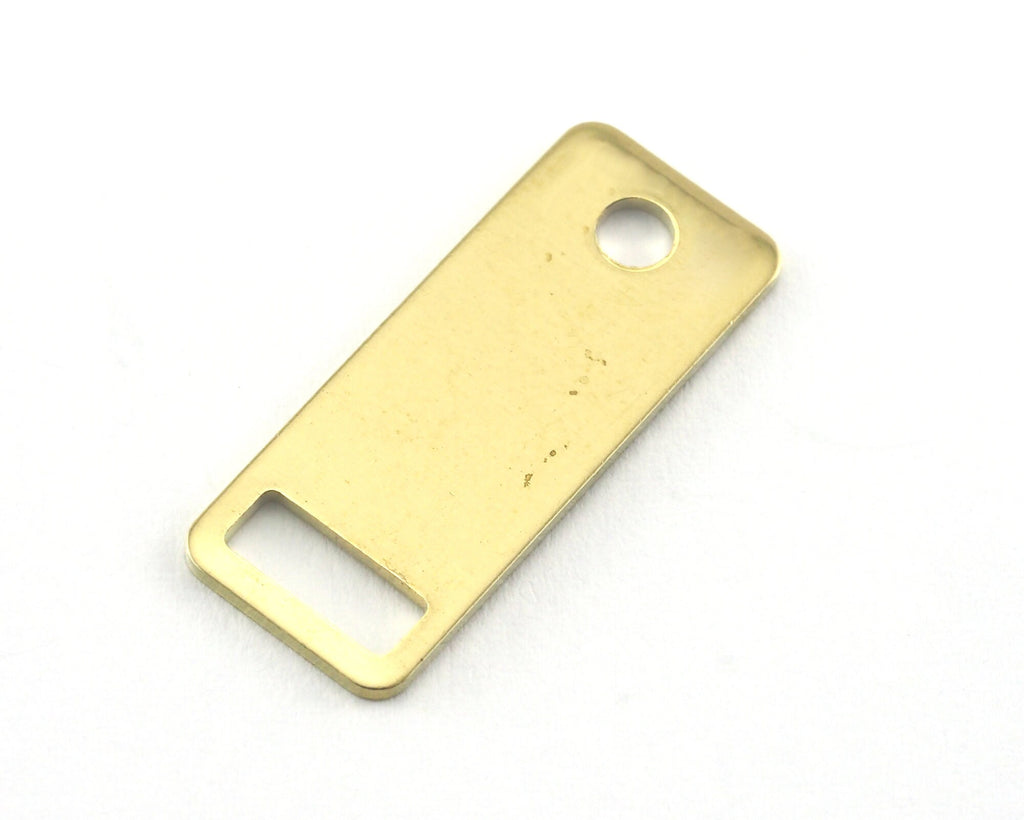 Rectangle Stamping Blank, Bar Necklace with Holes, Tag for Stamping, 2 hole raw brass 10x20mm OZ3824-136