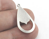 Drop Shape Tag Charms one hole 16x27.5mm (0.8mm) Antique Silver plated brass charms findings earring OZ3766-143