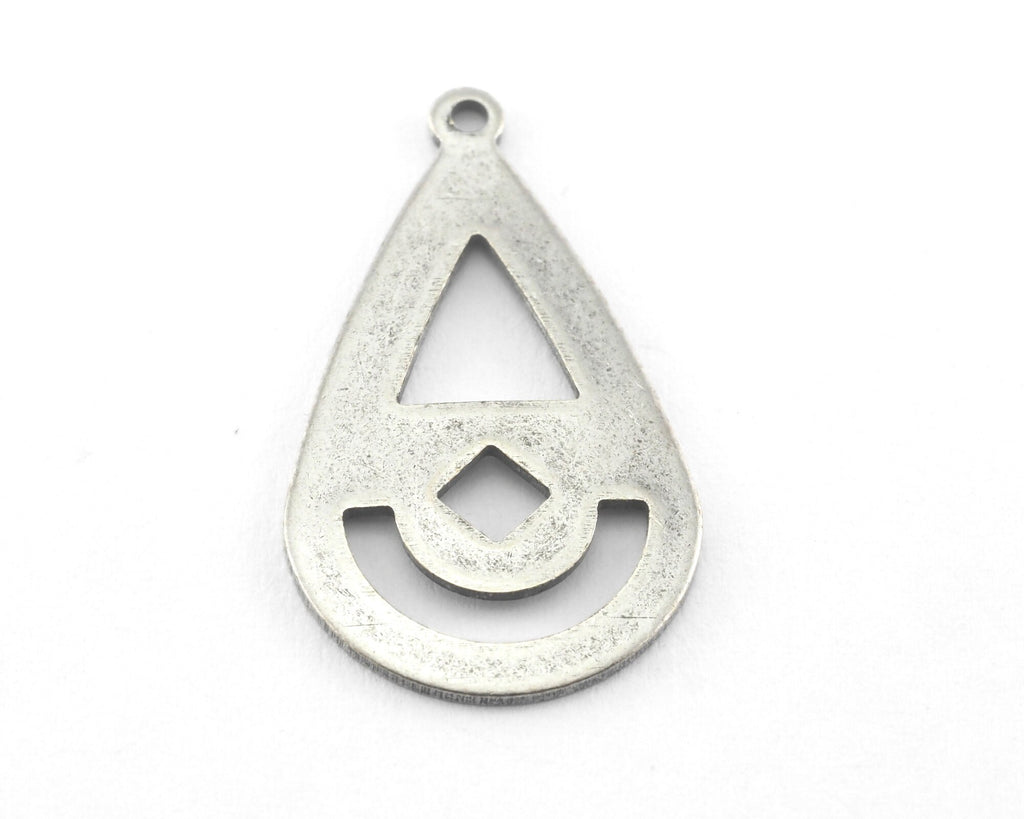 Drop Shape Tag Charms one hole 16x27.5mm (0.8mm) Antique Silver plated brass charms findings earring OZ3764-142