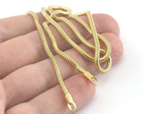 Snake Chain Bracelet Necklace for Jewelry With Chain Ends 40cm - 45cm - 80cm lenght Raw brass 2.4mm bracelet OZ3837