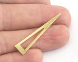 Triangle raw brass 40x8mm (0.8mm thickness) no hole charms  findings OZ3874-86